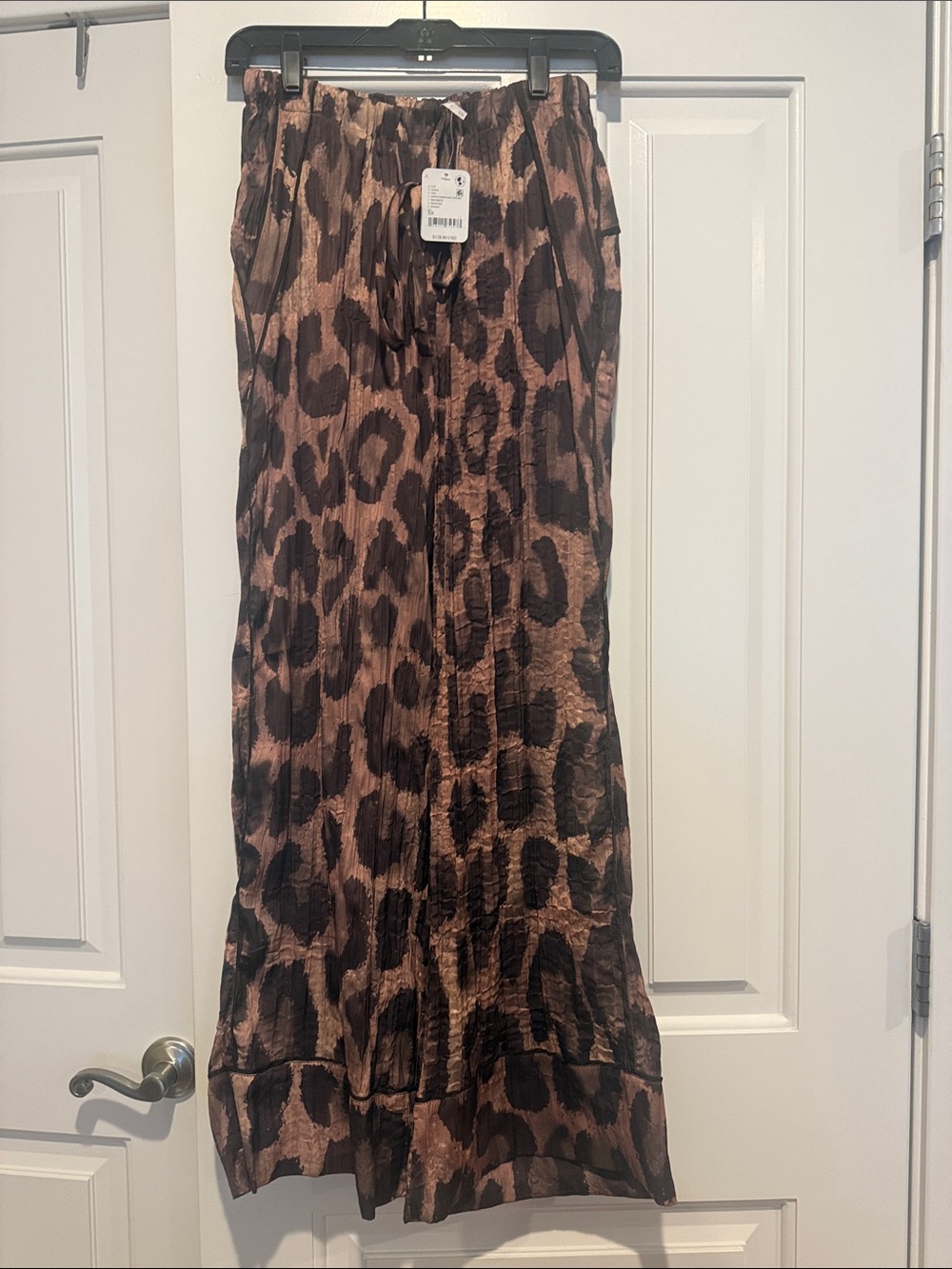 Free People Wide Leg pants in Brown and Black Animal Print